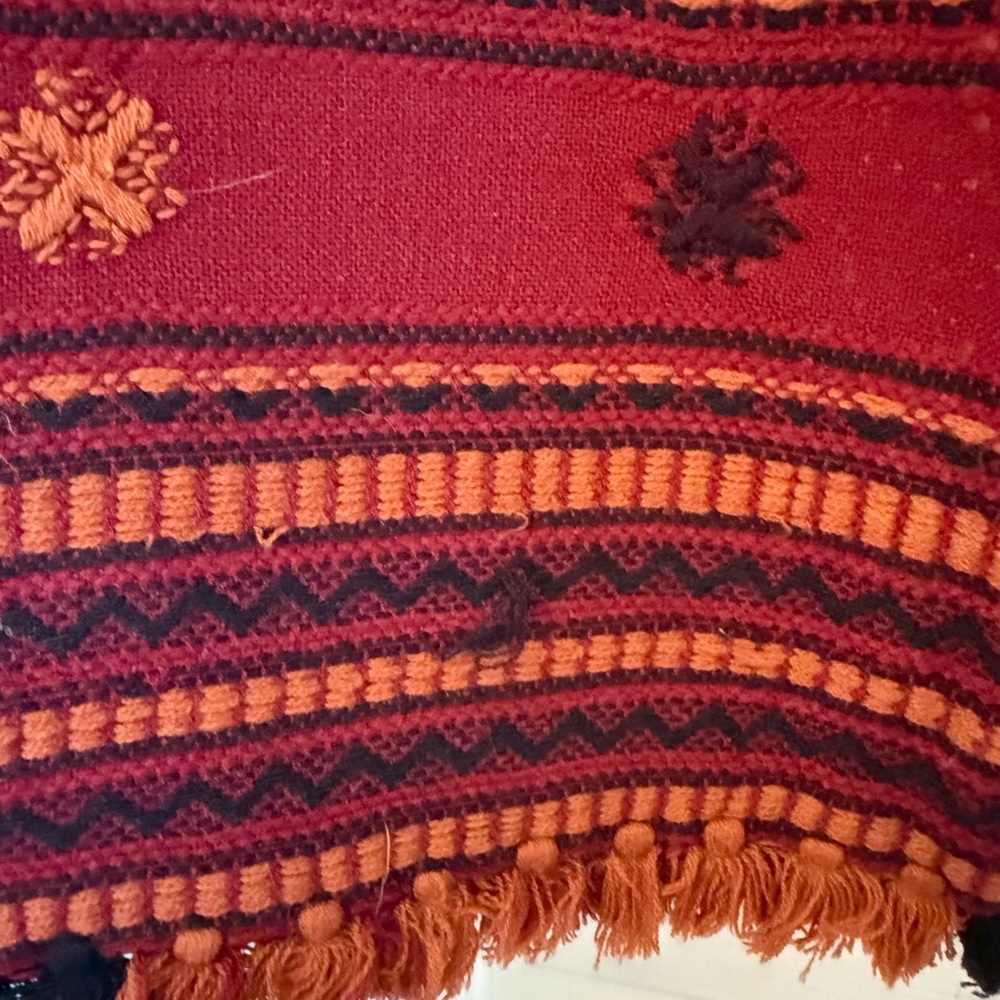 Anthropologie Sleeping On Snow maroon maxi blanket skirt - Picture 7 of 9